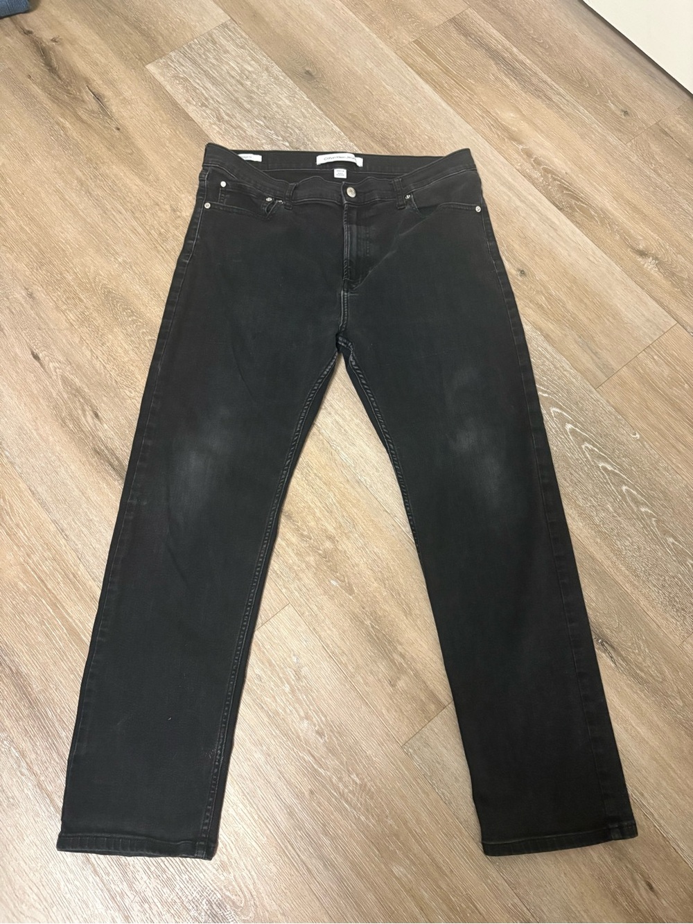 Calvin Klein Jeans Black Slim Straight Fit Jeans Men Size 36x30